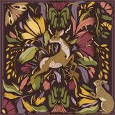 red wine gold deer scarf