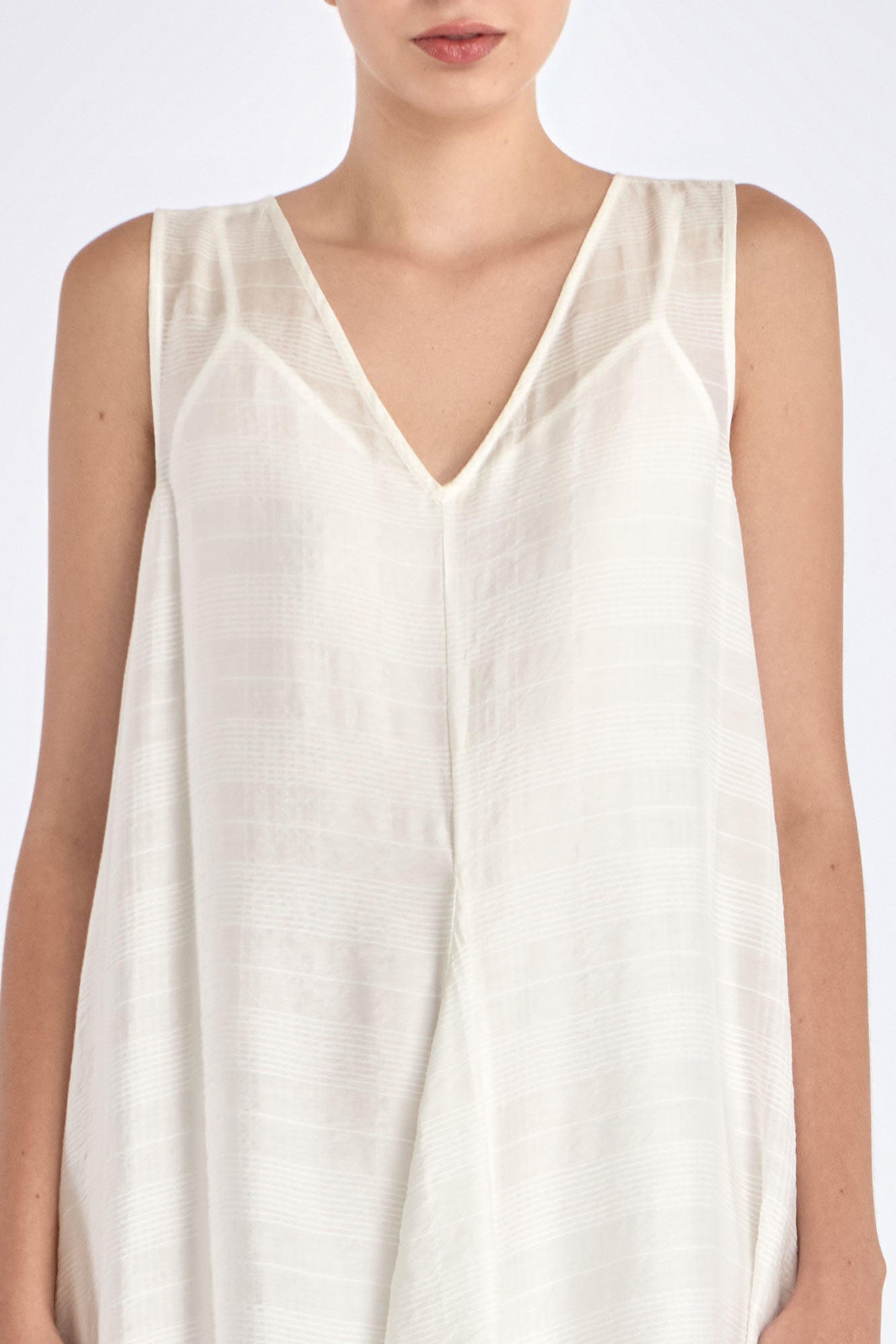 Lenox Godet Dress | Off White