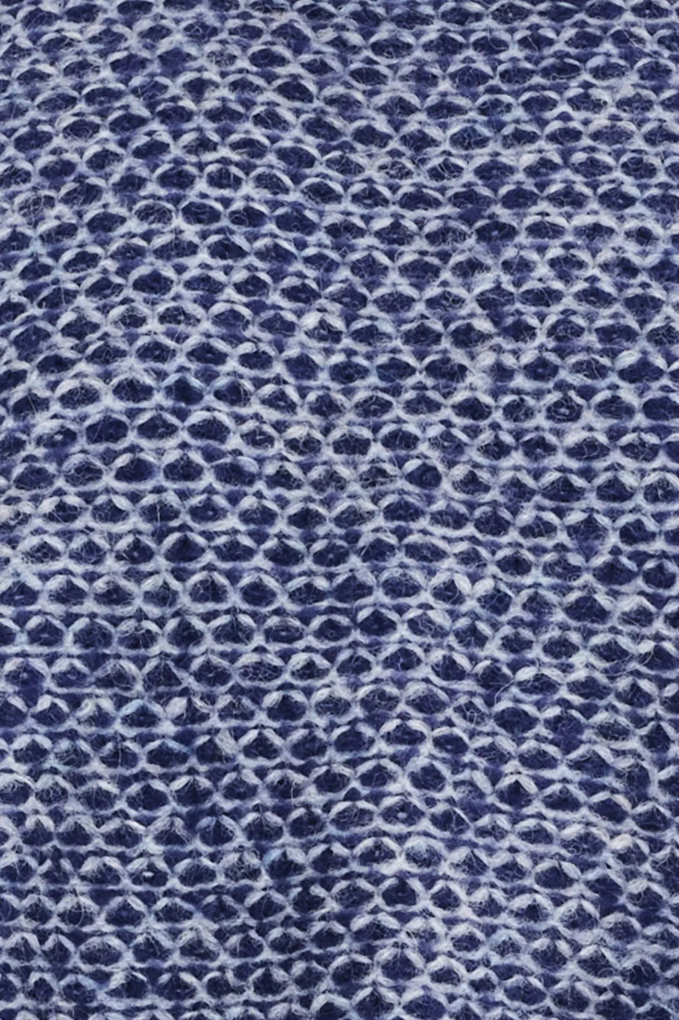 Chelsea Openwork Alpaca Poncho | Navy Melange