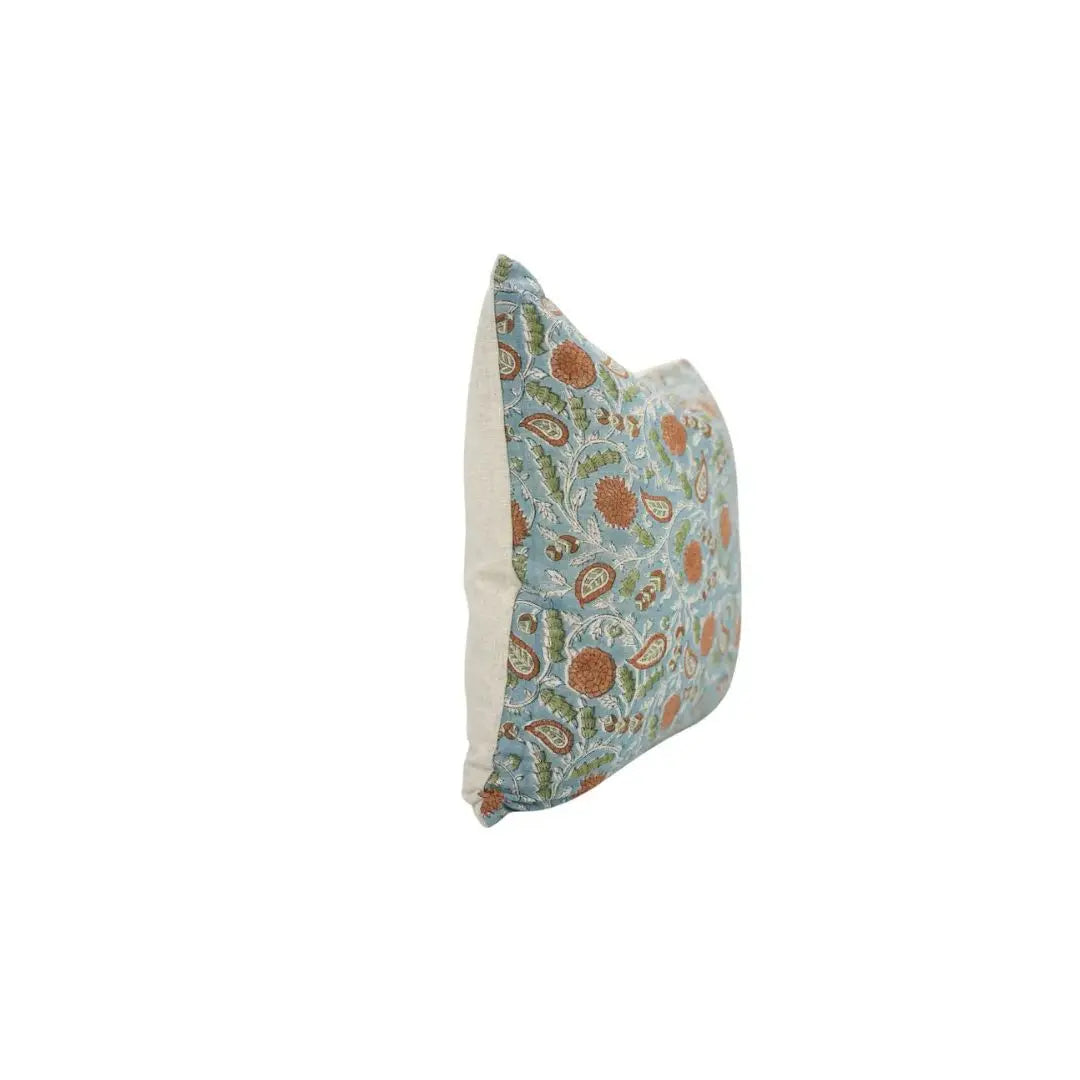 Traditional Hand Block Print Viscose Linen Pillow Cover - Gopi