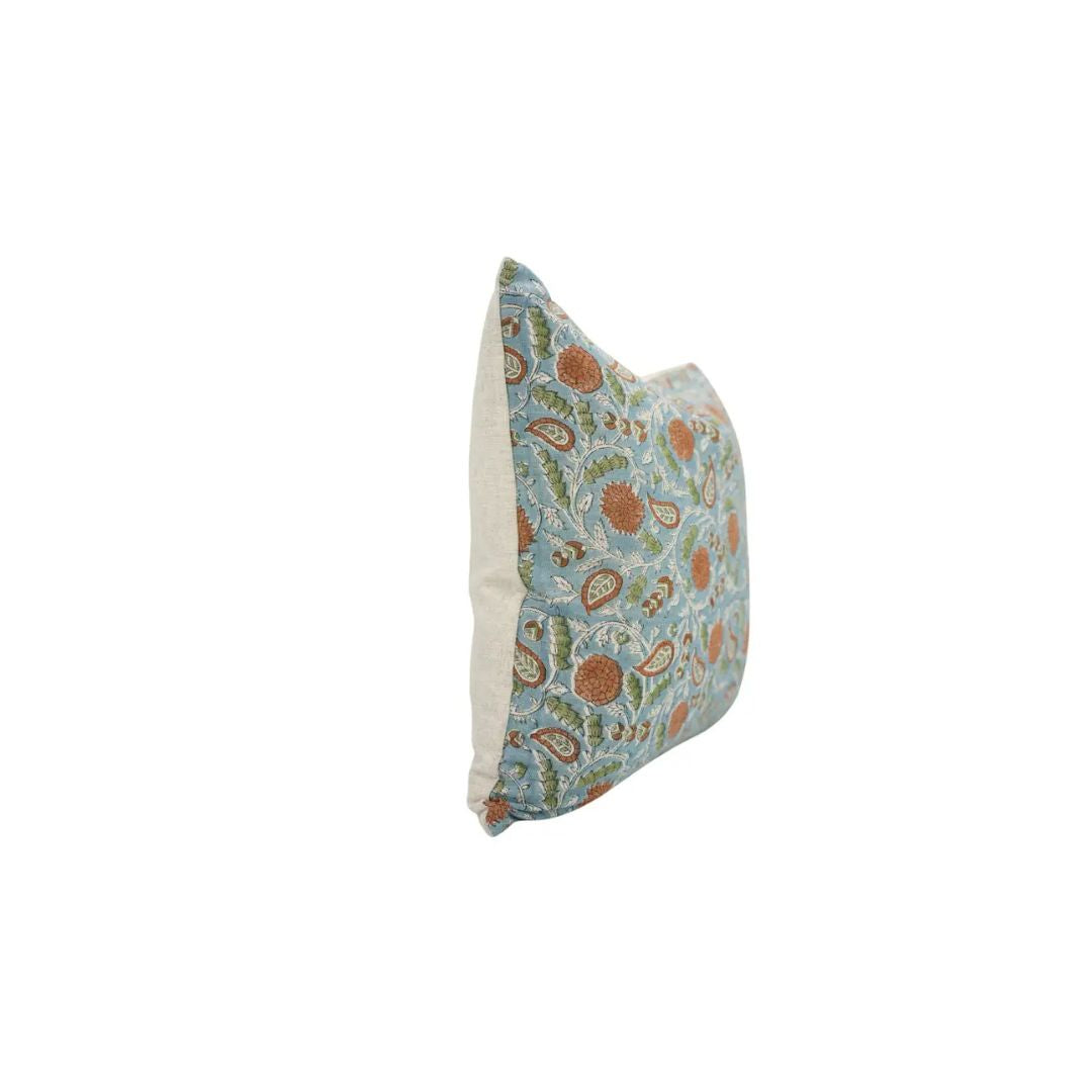 Traditional Hand Block Print Viscose Linen Pillow Cover - Gopi