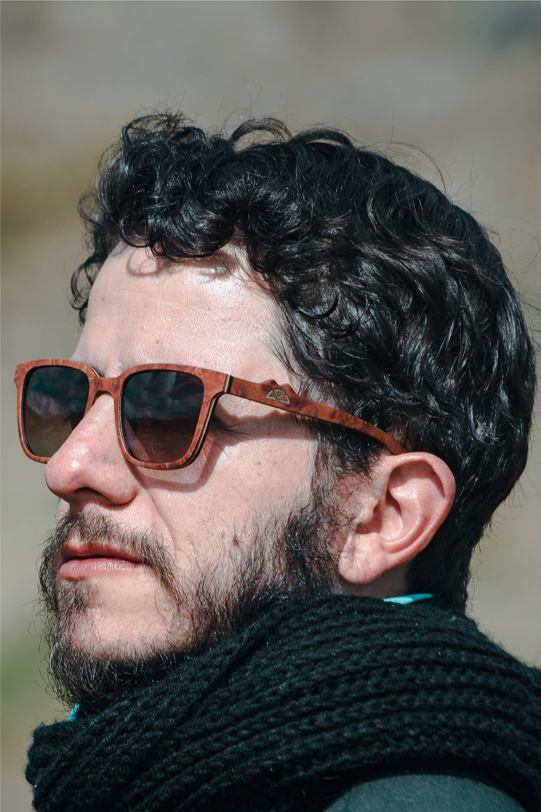 Rectangle Canelo Wood Sunglasses - INTI