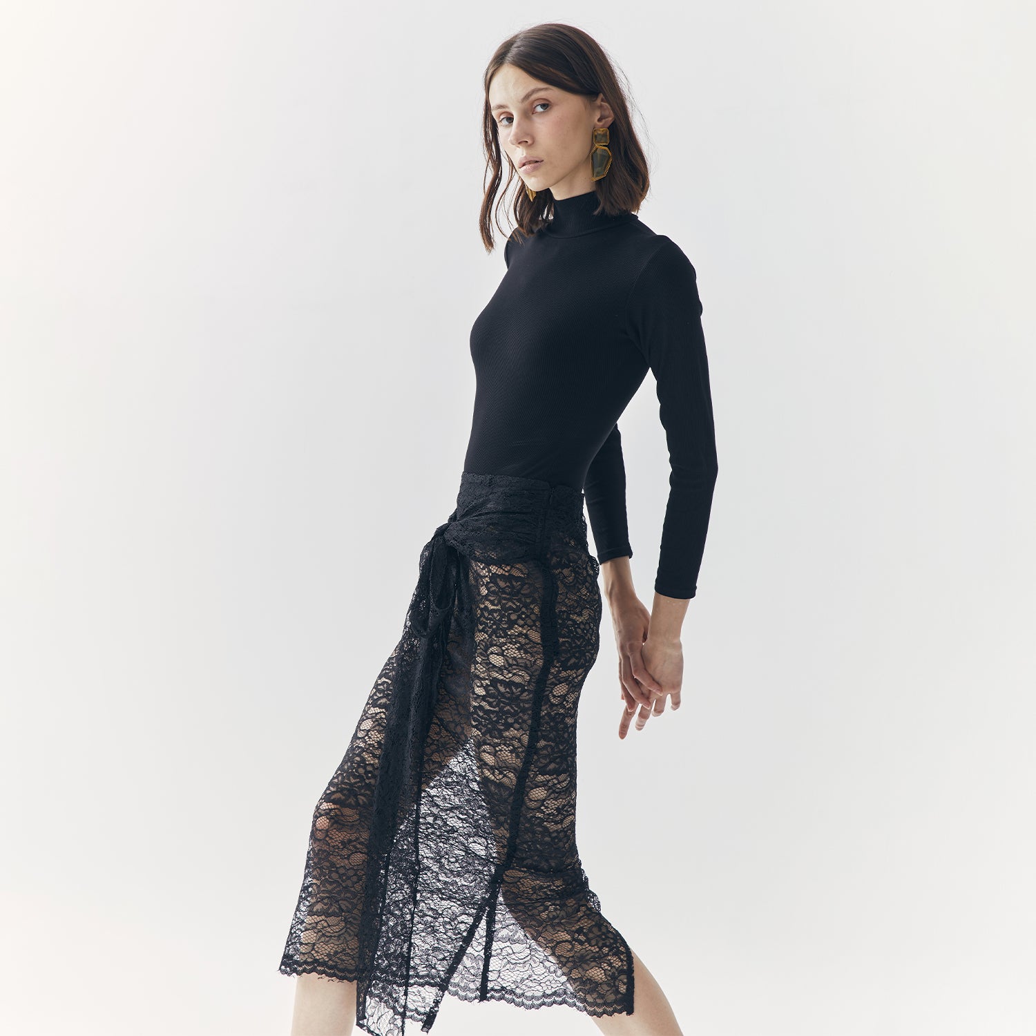MILA SEE THRU LACE SKIRT