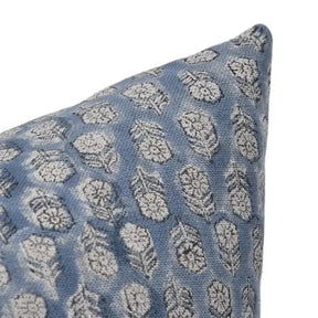 Decorative Block Print Thick Linen Cushion Cover-Tulsi Buti