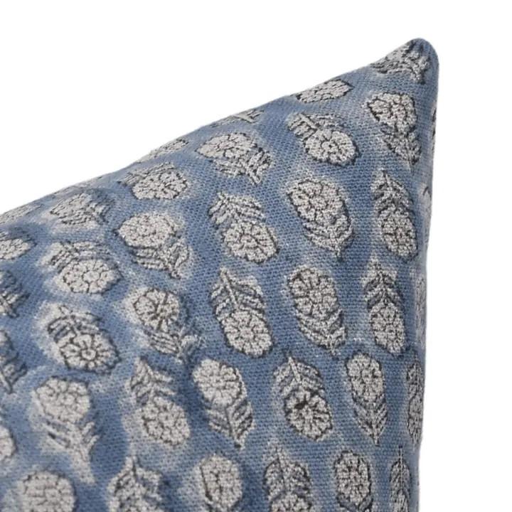 Decorative Block Print Thick Linen Cushion Cover-Tulsi Buti
