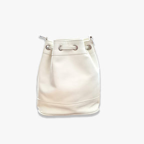 Beige Leather Bucket Terra Bag – Handmade Crossbody bag, Ethical Palm Weave Bucket bag for Women