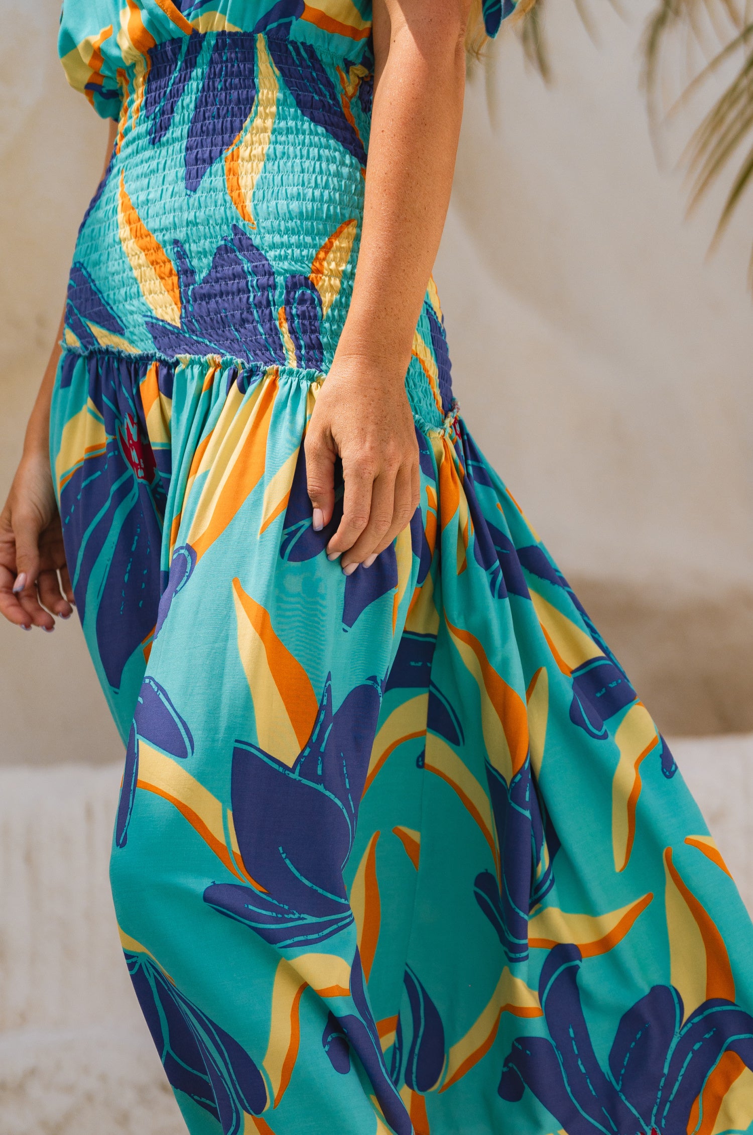 Sunshine Bohemian Midi Dress - Blue Hibiscus