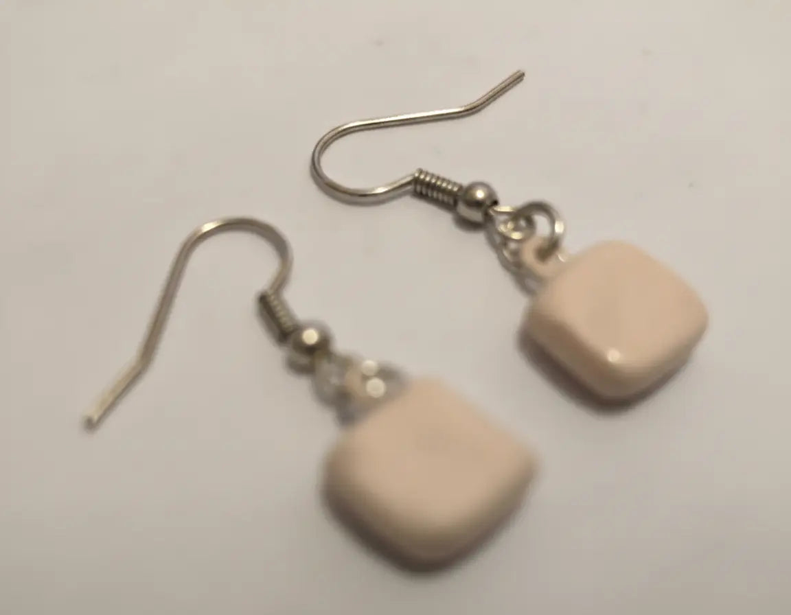 Aurore Hand-painted Square Ceramic Earrings