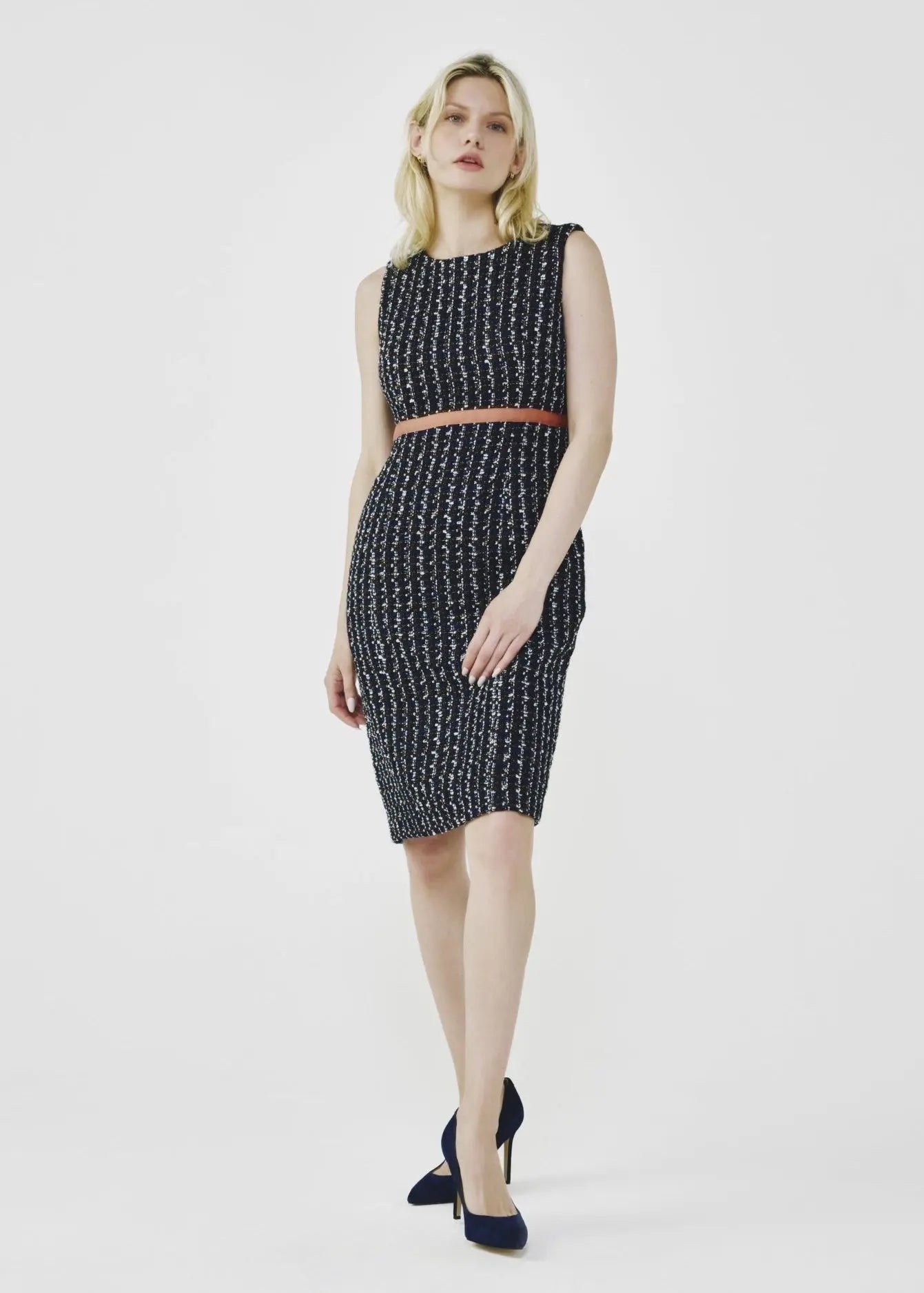 Sleeveless Sheath Tweed Dress