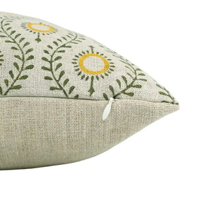 Floral Desgin Thick Linen Cushion Cover - Lehar