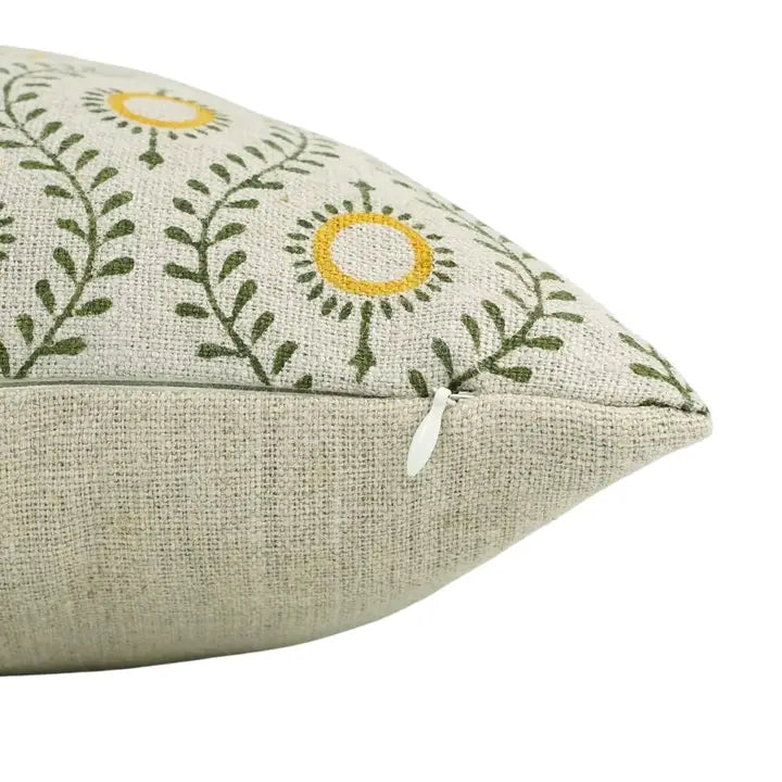 Floral Desgin Thick Linen Cushion Cover - Lehar