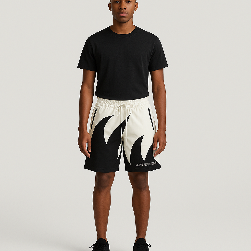 Black and White Wave Shorts