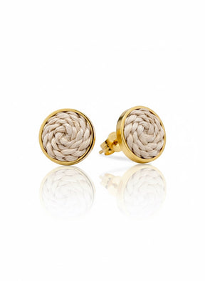 Lifungo Marachi Weave Brass Stud Earrings