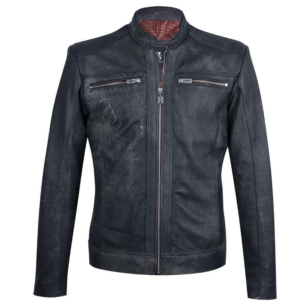 Mottled leather jacket