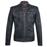 Mottled leather jacket