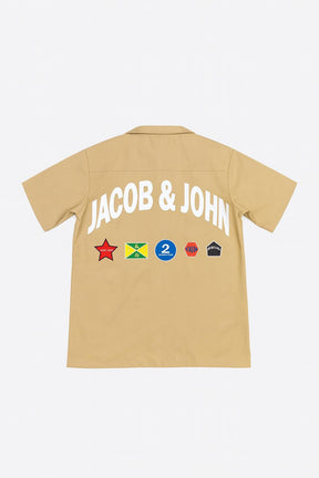 Khaki Logo Patch Cargo Shirt