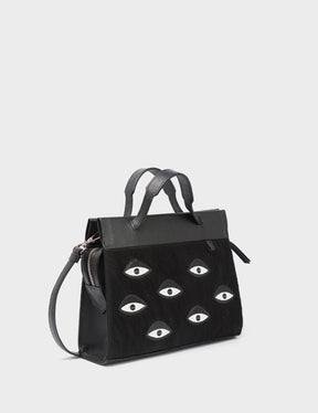 Vali Crossbody Small Leather Bag - Eyes Applique Adjustable Handle