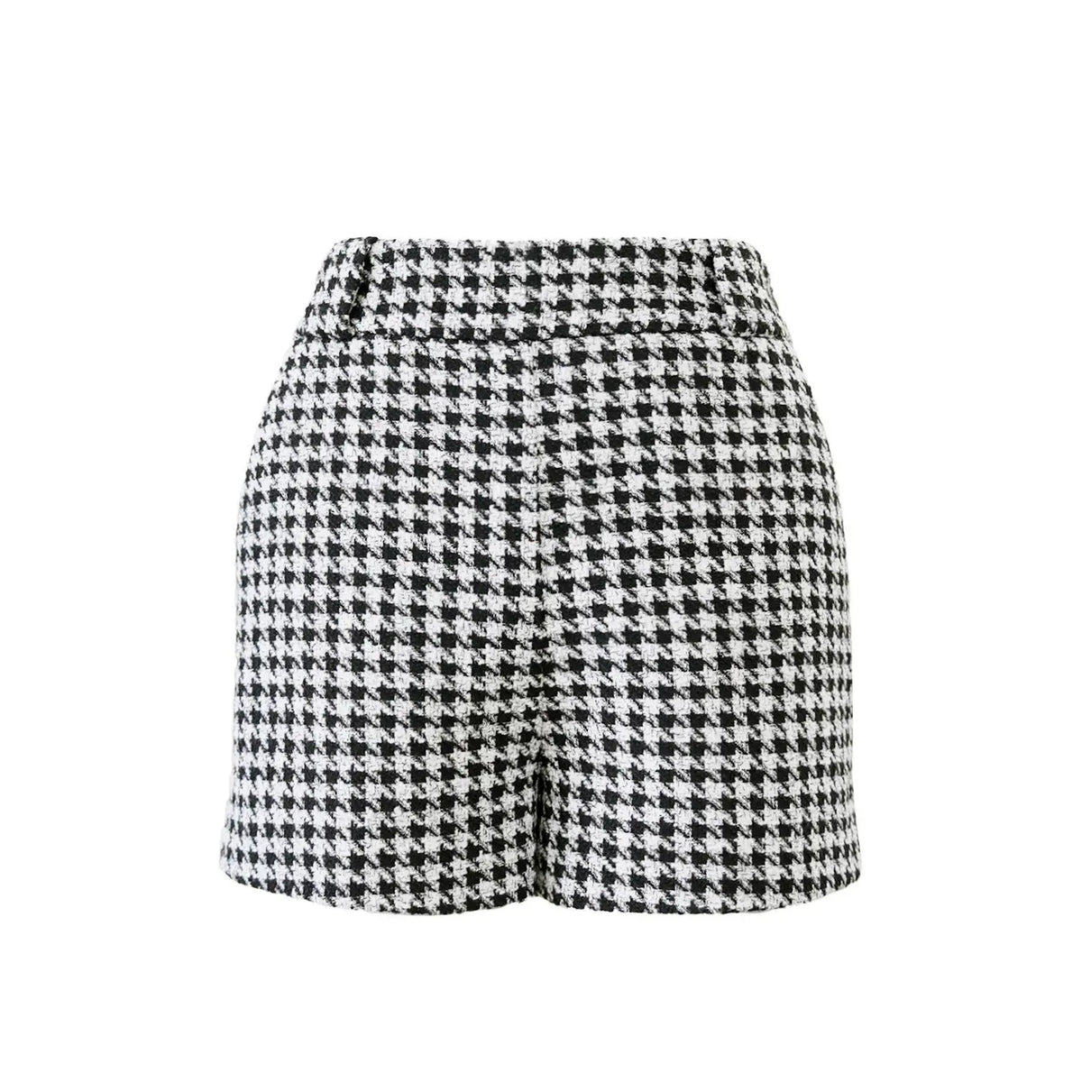 Valda Houndstooth Tweed Short
