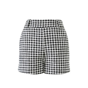 Valda Houndstooth Tweed Short