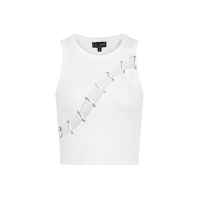 Cowrie Shell Embellished Tank Top