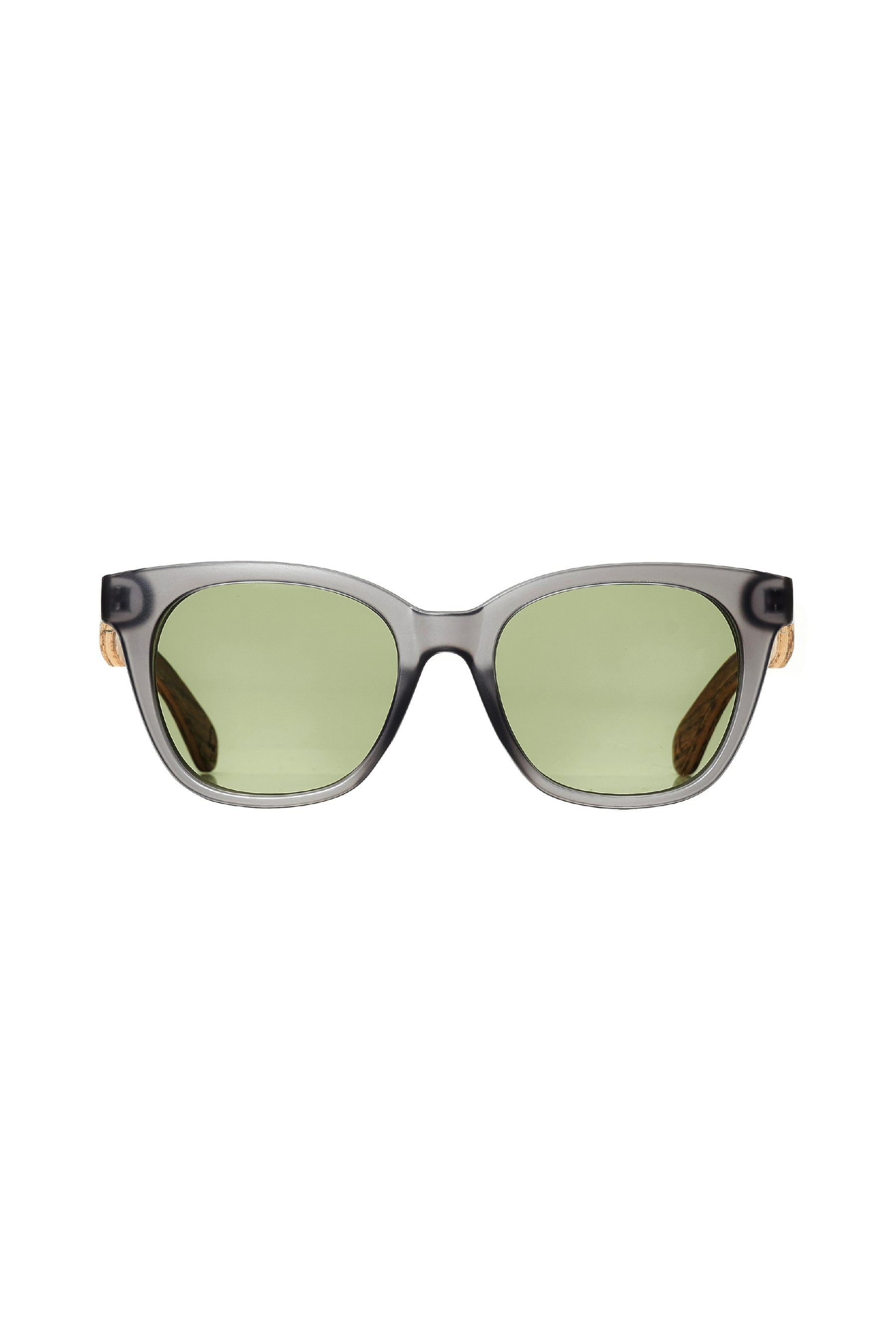Grey Cat-Eye Wooden Sunglasses - INTI