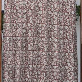 Hand Block Print Duck Canvas Curtain -manikarnika