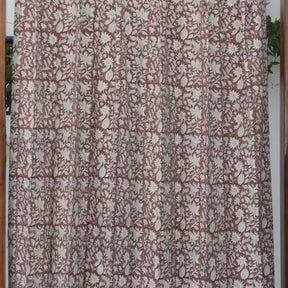 Hand Block Print Duck Canvas Curtain -manikarnika