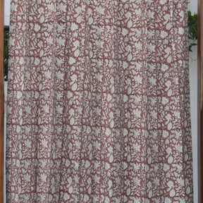 Hand Block Print Duck Canvas Curtain -manikarnika