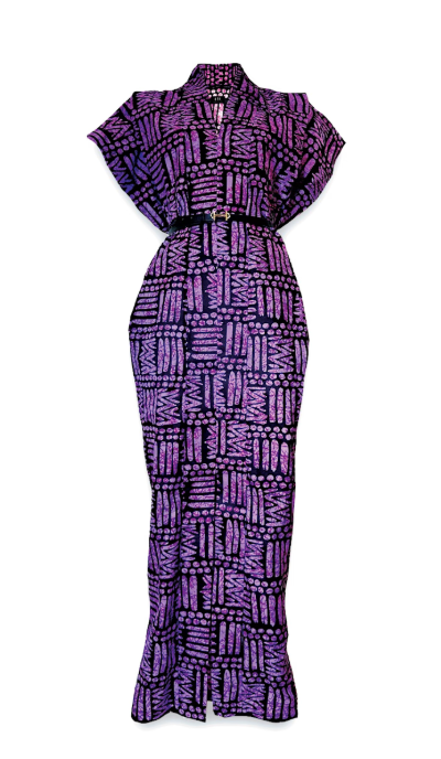 Ajah New Collection Drop2 - Kimono-Inspired Oversized Batik Maxi Dress