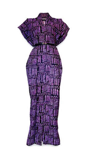 Ajah New Collection Drop2 - Kimono-Inspired Oversized Batik Maxi Dress
