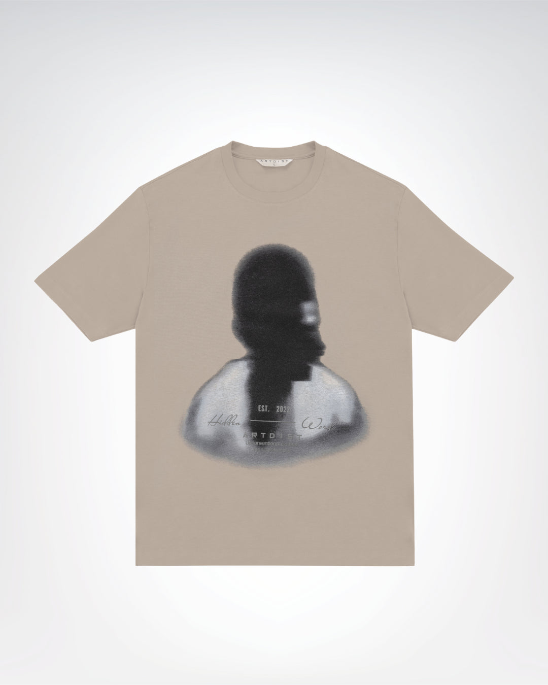 Blurred Face Oversize Gray T-Shirt