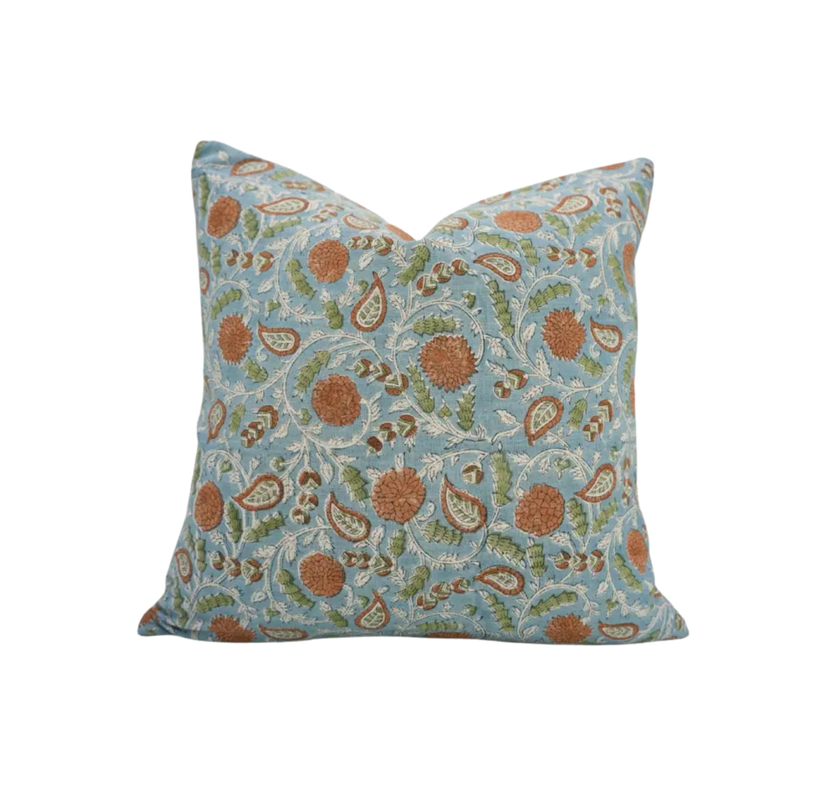 Traditional Hand Block Print Viscose Linen Pillow Cover - Gopi