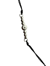 : /AH-MI/ Friendship & Travel Bracelet Sterling Silver Black Cord