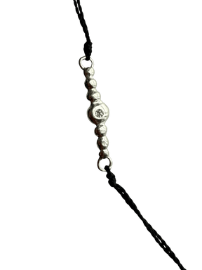 : /AH-MI/ Friendship & Travel Bracelet Sterling Silver Black Cord