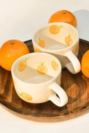 Ceramic Artisan Mug - Orange, 3 Inches