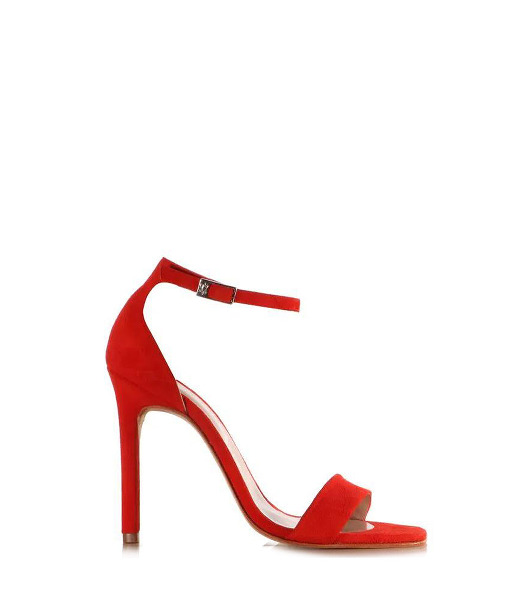 Elegant Suede Red Heels Bar10