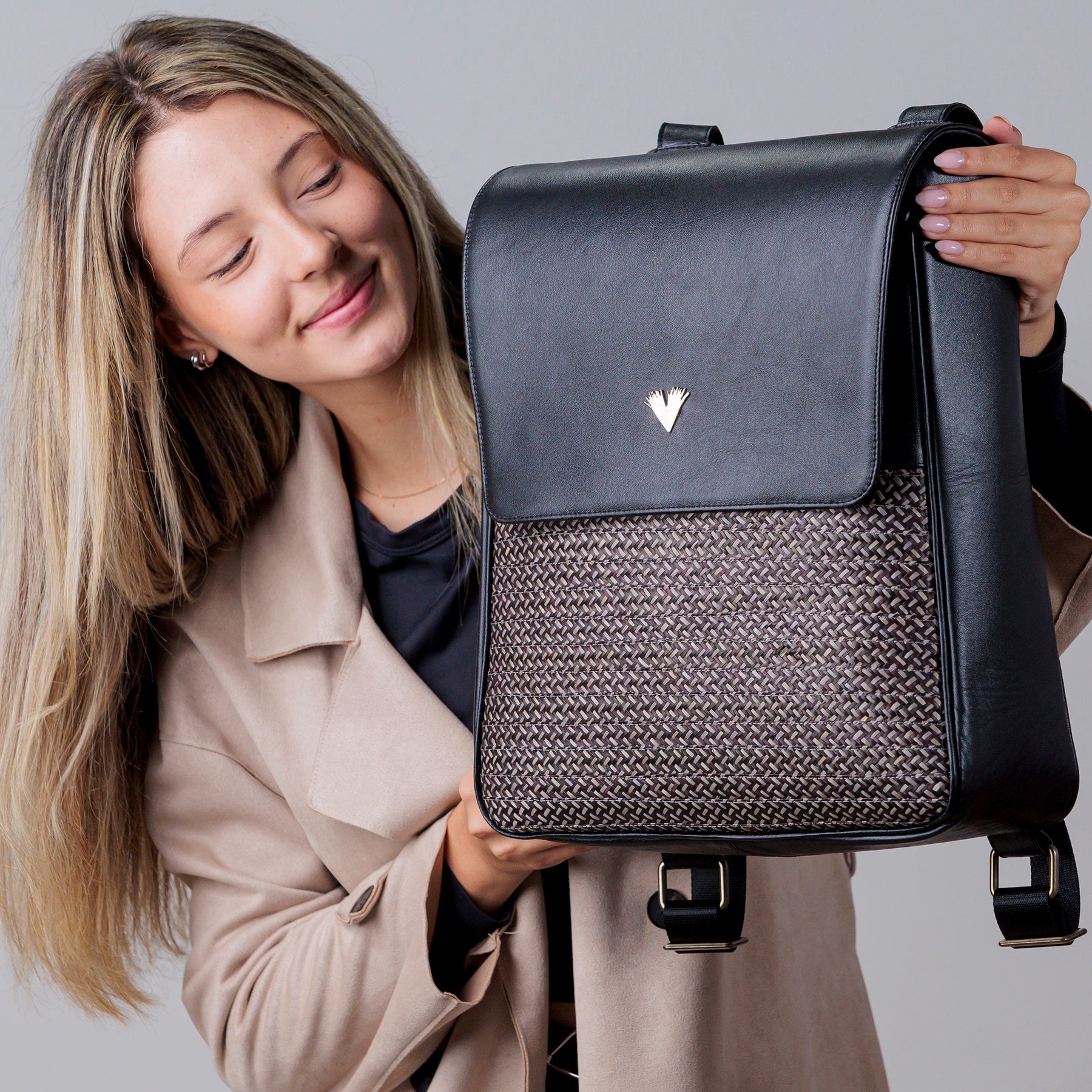 Black Leather Elite Laptop Backpack – Handmade Work Backpack with Pockets, Luxury Leather Bag