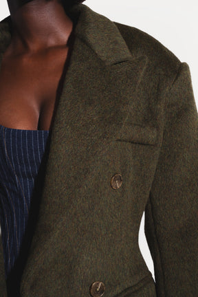IMAN Wool Long jacket in OLIVE
