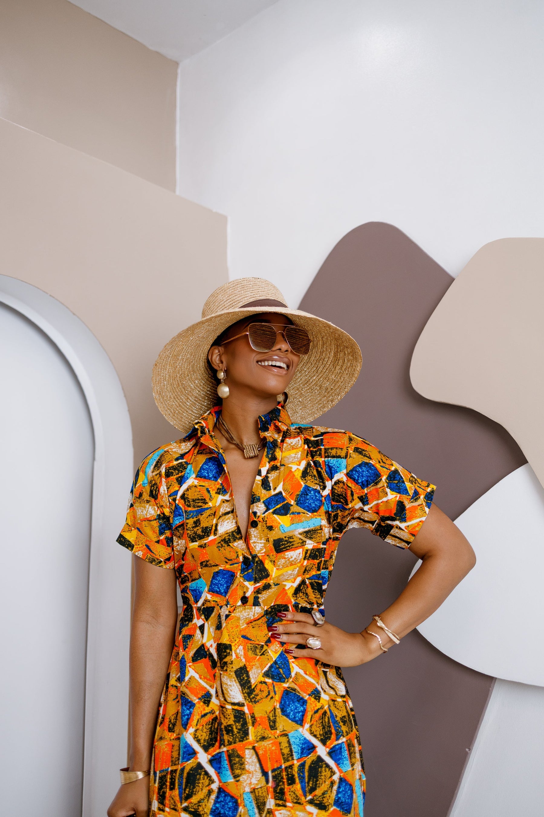 Omenana Kaftan Maxi Dress – Handmade African Ankara Elegance