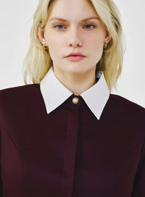 Long Sleeve Wool Shirt Dress