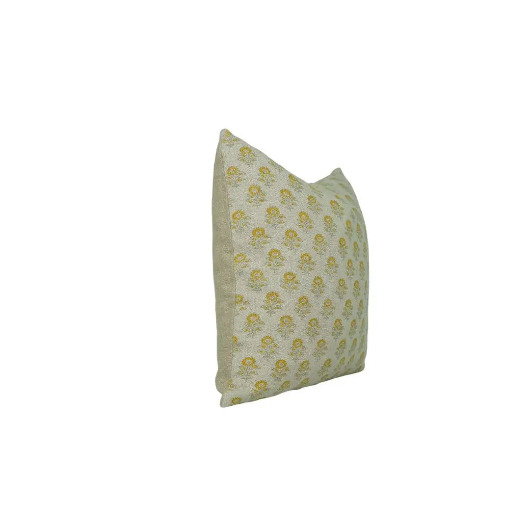 Block Print Boho Thick Linen Pillow Cover- Bagru Buti
