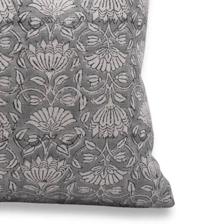 Handmade Block Print Thick Linen Pillow Cover - Ulta Kamal