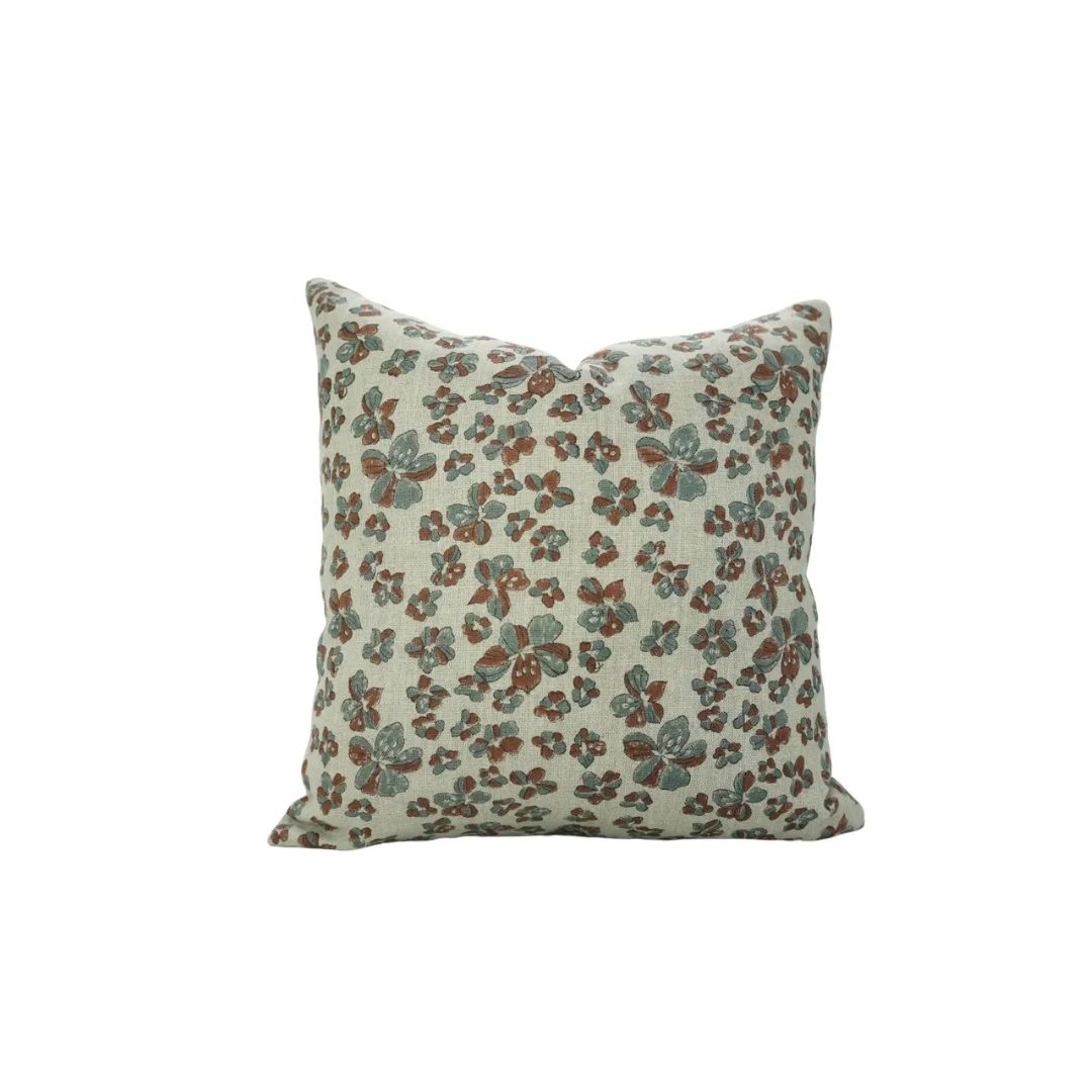 Traditional Block Print Thick Linen Cushion Cover - Saundrya