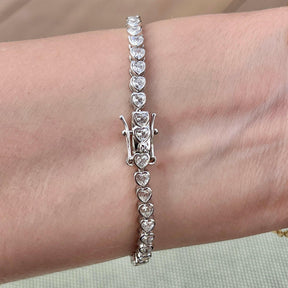THE “MARIE” HEART BEZEL TENNIS BRACELET