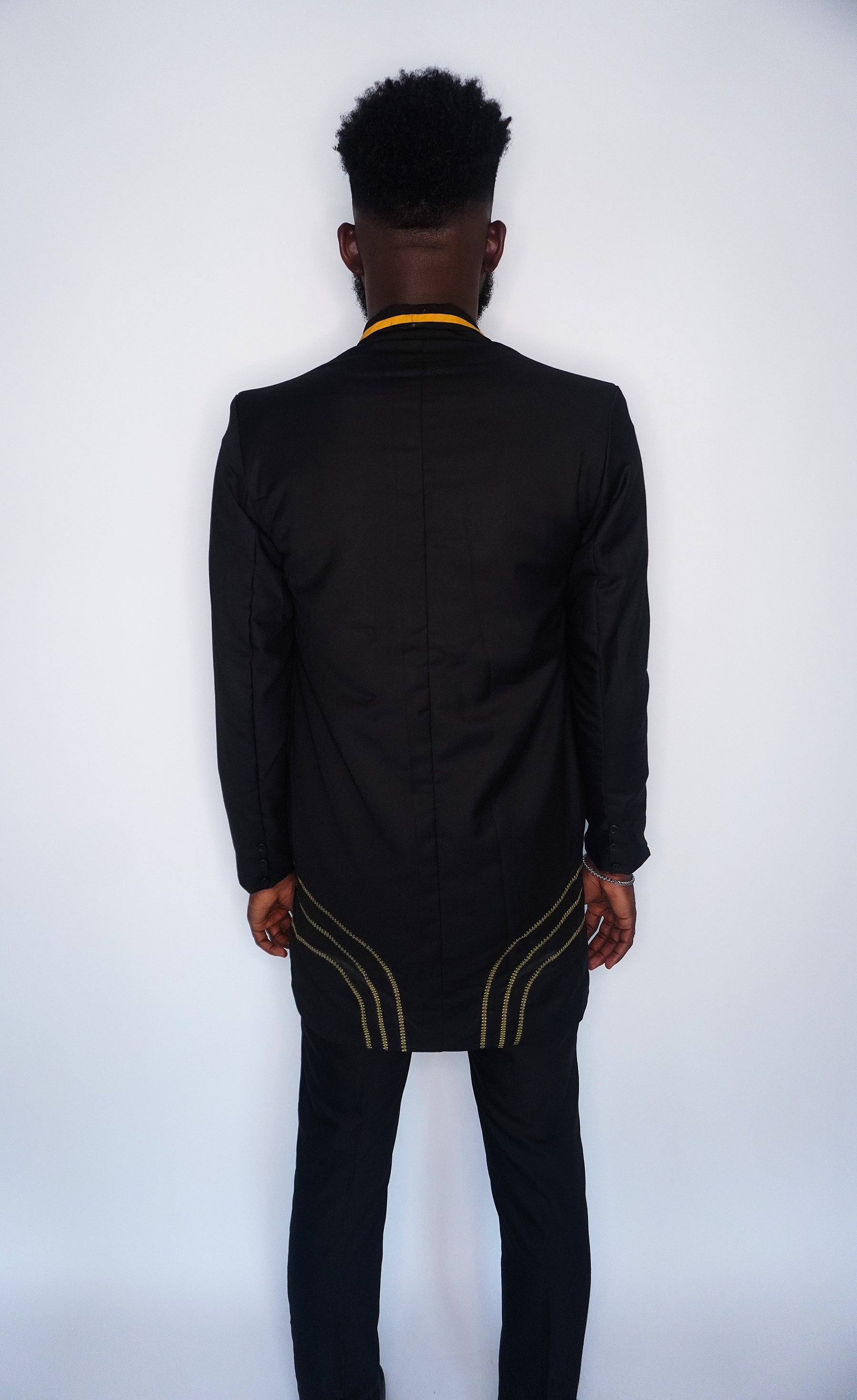 Black Suit with Gold Embroidery
