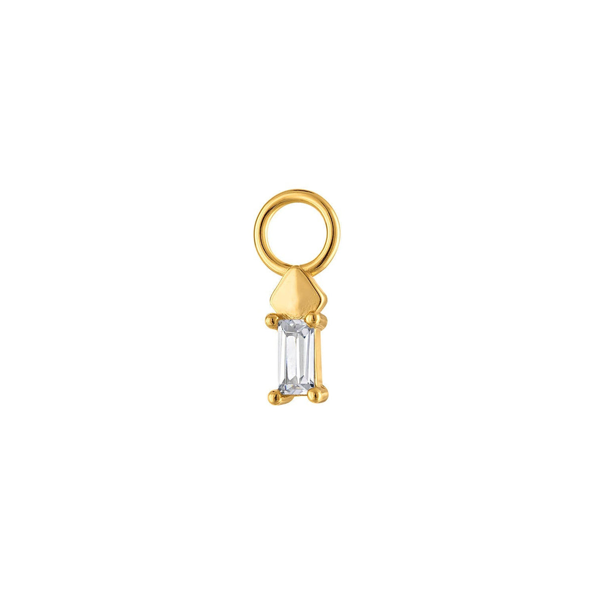 Single Short Baguette Earring Charm Accessory