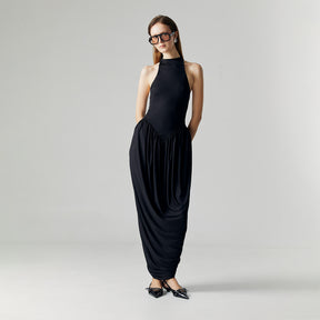 CELINE DRAPED MAXI DRESS