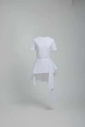 Radia White Poplin Wrap T-shirt
