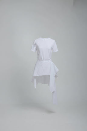 Radia Blanca Poplin Wrap T-shirt
