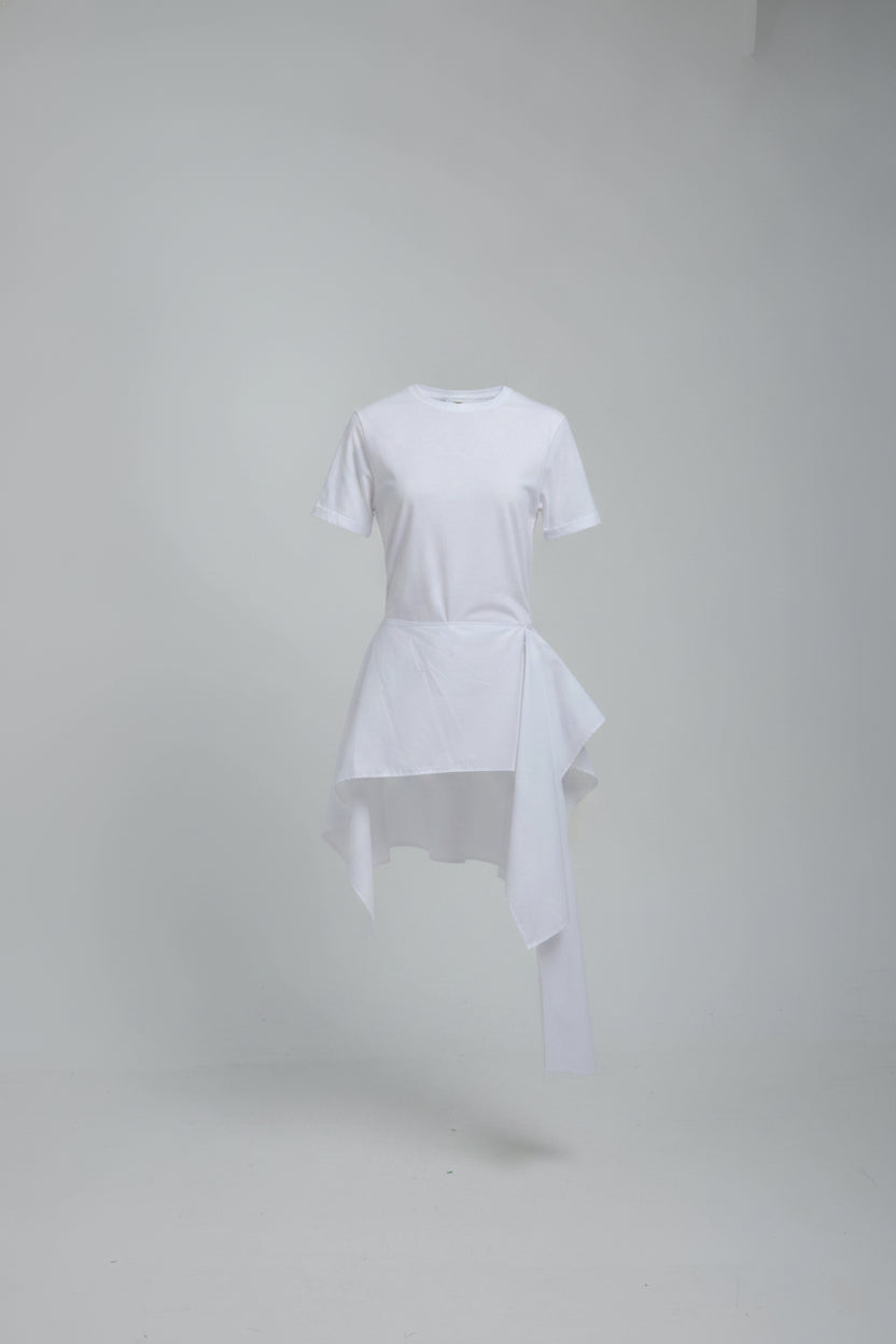 Radia Blanca Poplin Wrap T-shirt